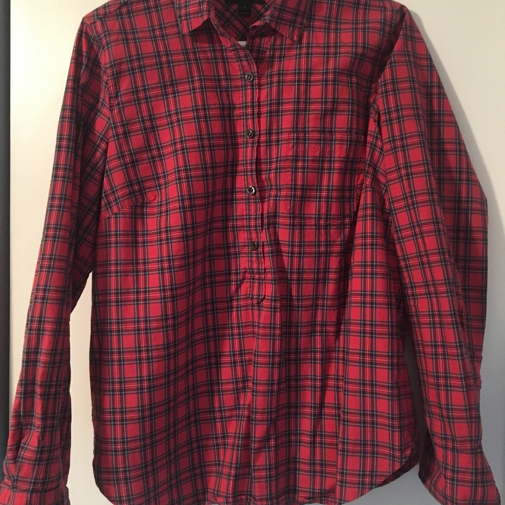 J. Crew Tartan Popover